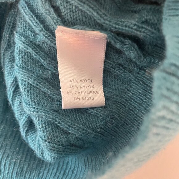 Banana Republic Cashmere sweater in Teal, Cable Knit XS Petite - Picture 9 of 9